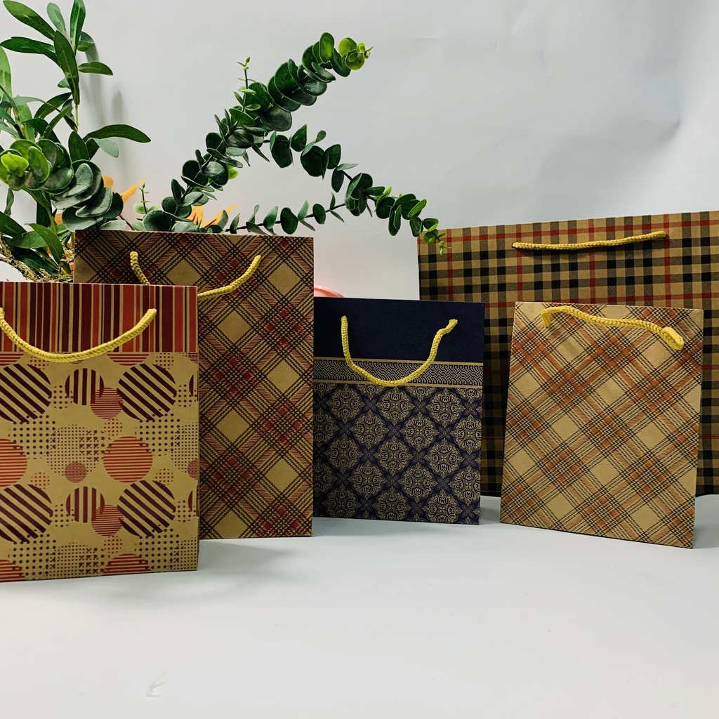 Túi quà tặng 24*18*8cm | 19*15cm giấy kraft họa tiết vintage
