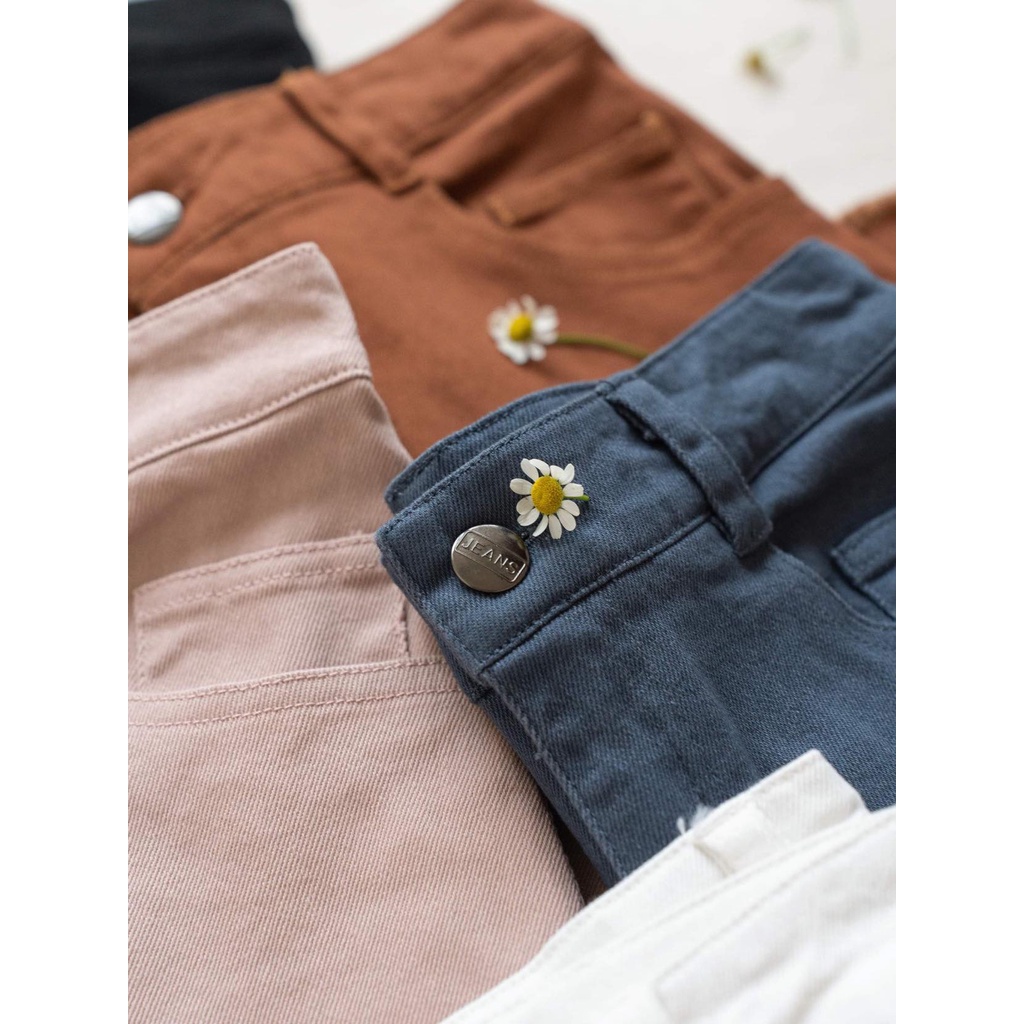 Quần culottes jean color mềm ống suông rộng nhiều màu MADELEN