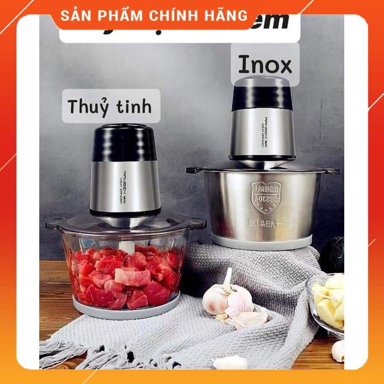 [SALE SỐC] Máy Xay Thịt Cối Inox và Thủy tinh- 4 Lưỡi Đa Năng, Công suất 300W- Xay thịt, xay tỏi ớt, BẢO HÀNH 3 THÁNG!