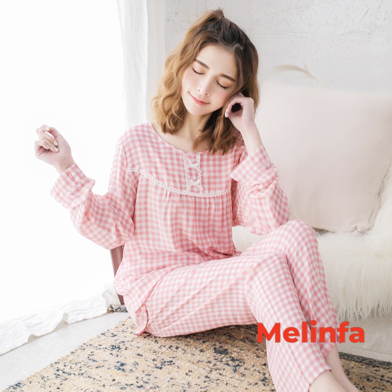 Bộ đồ ngủ nữ, set đồ nữ mặc nhà áo dài tay quần dài chất vải cotton lụa tự nhiên nhiều màu mã BD0189