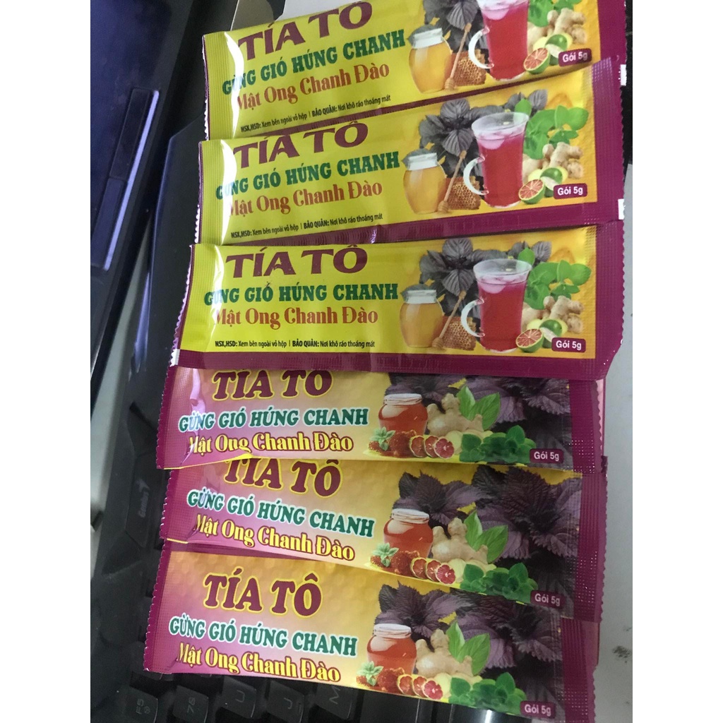 Trà Tía tô gừng gió chanh đào ( hộp 15 gói )