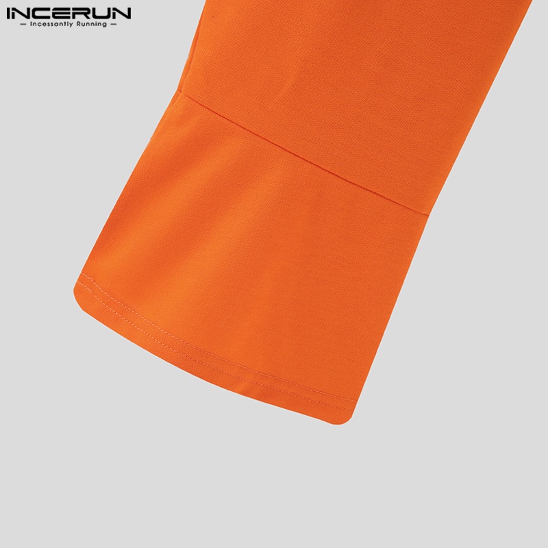 Set áo croptop tay dài + quần short INCERUN dáng rộng thời trang cho nam giới