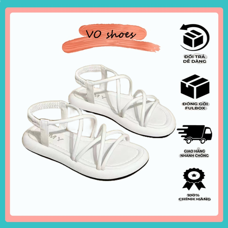 Dép nữ thời trang Sandal quai chéo trắng Sandal bãi biển có dây LX01