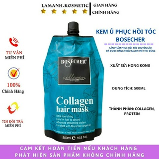 Ủ tóc hấp phục hồi tóc kem hấp hấp tóc hấp tóc tại nhà hiệu quả BOSECHERCollagen Keratin túi 500ml hàng chính hãng
