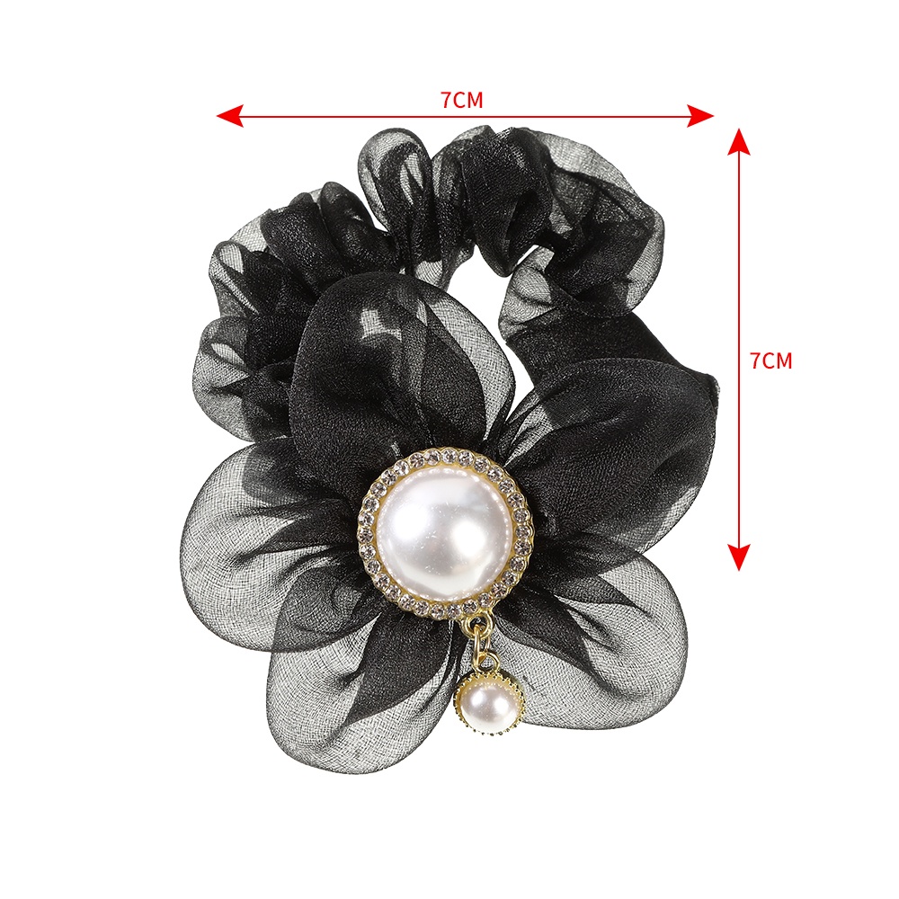 Dây buộc tóc cỡ lớn HAIMEIKANG đính đá và ngọc trai thời trang phong cách Hàn Quốc