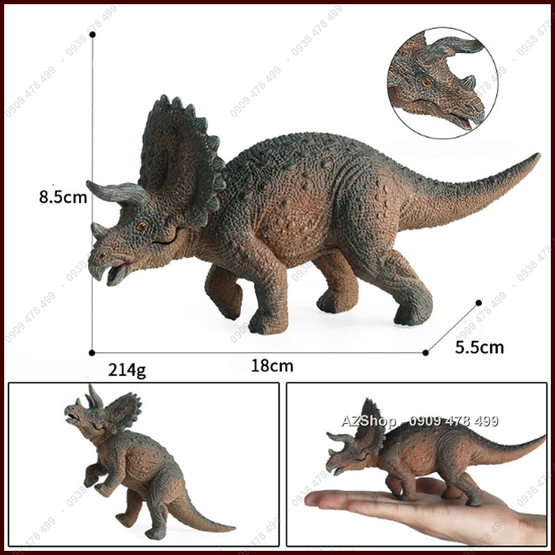 Mô Hình Khủng Long Tê Giác 3 Sừng Triceratops Sống Động - Nâu