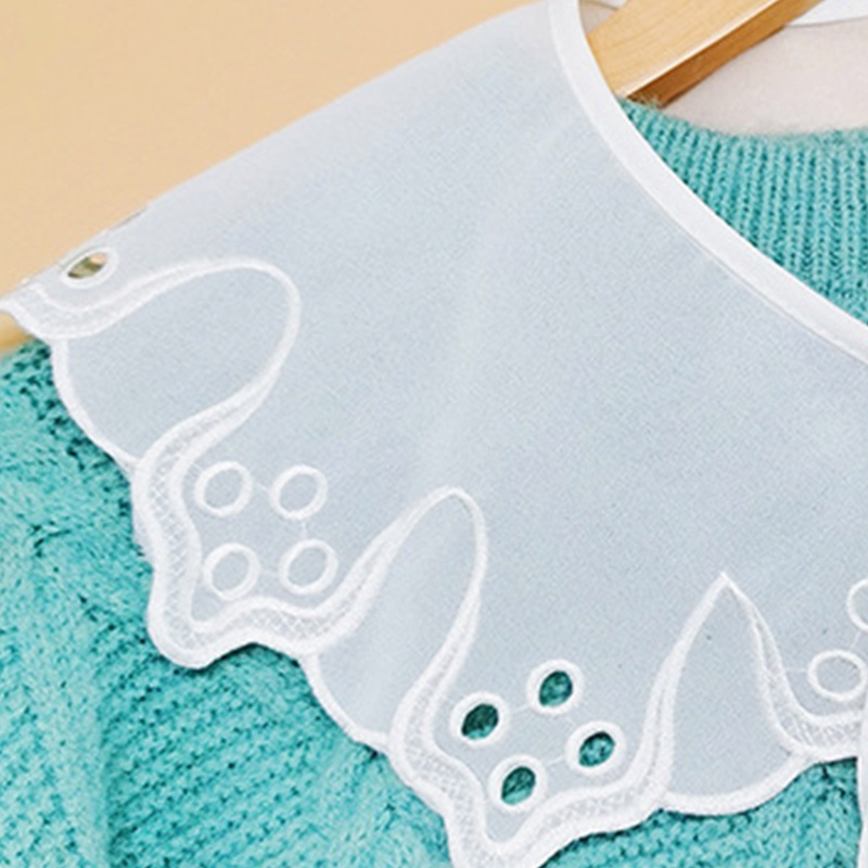 Cổ Áo Giả Chất Liệu Chiffon Họa Tiết Thêu Xinh Xắn Cho Nữ