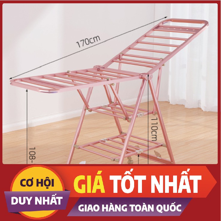 [ẢNH THẬT]Giá phơi hợp kim nhôm hình cánh xếp ban công phơi chăn bông Móc treo tã treo quần áo di động đa năng