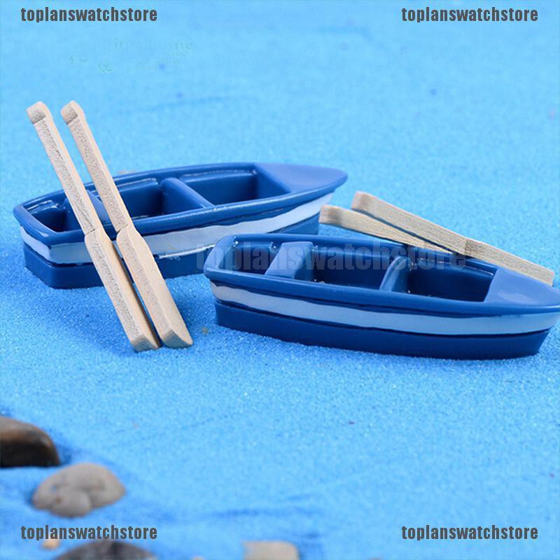 2 Đồ trang trí Thuyền Mini Trang Trí Tiểu Cảnh