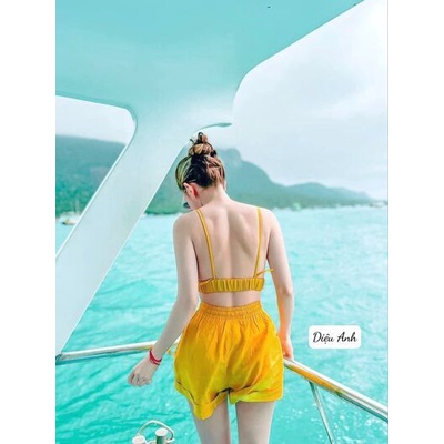 Sét đũi 3 món Sơ mi cộc tay áo para kèm lót chun lưng