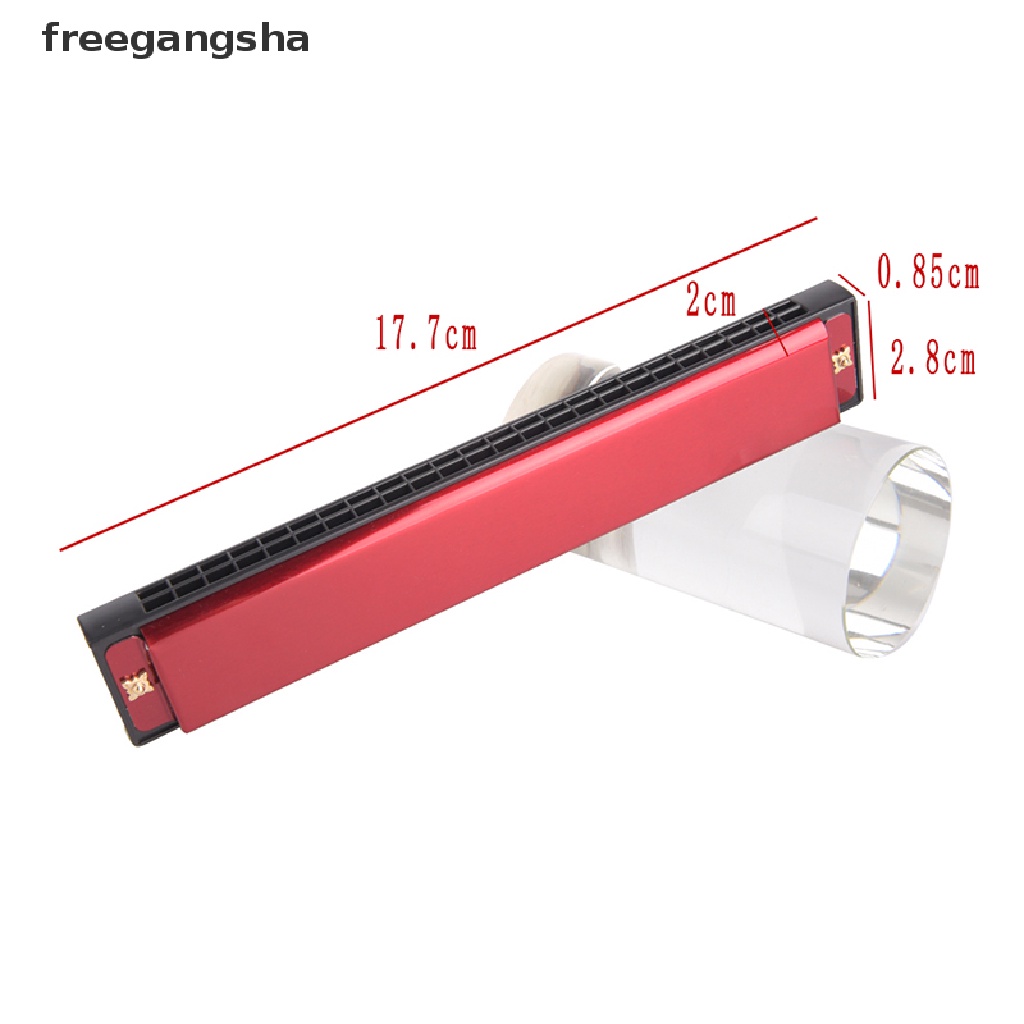 [FREG] Tremolo Harmonica Metal 24 Holes With Case Mouth Organ Key of C For Beginner FDH