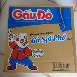 Thùng mì Gấu Đỏ Gà sợi phở hành phi (30 gói)