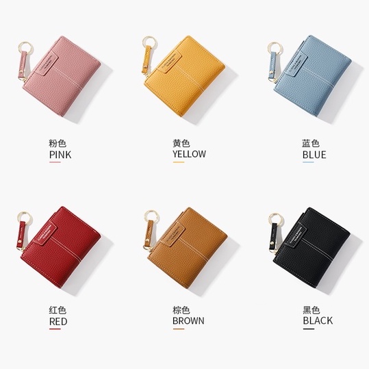 Ví PIERRE LOUES dáng ngắn chất liệu da PU đa năng thời trang cho nữ