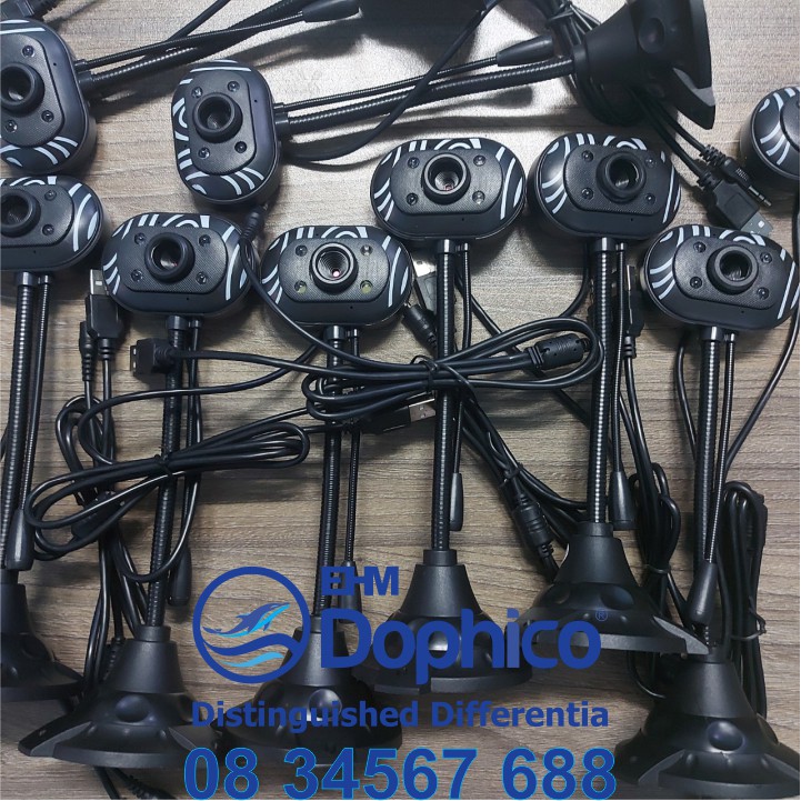 Webcam HD 1080P và 720P – Tích hợp Mic và đèn Led hỗ trợ học trực tuyến – Hình siêu nét – Âm thanh chuẩn thực – BH 1 năm