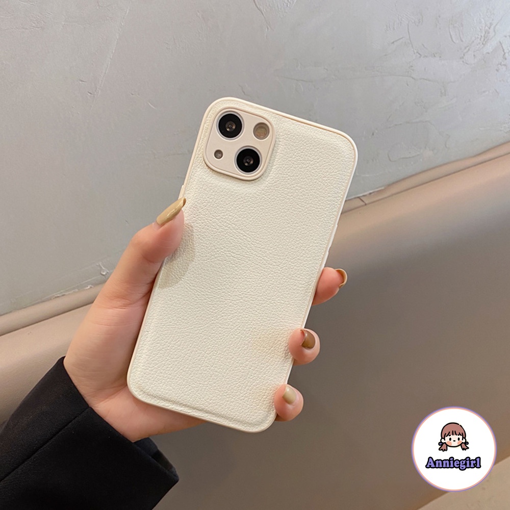 Ốp điện thoại giả da mềm màu trơn chống bám vân tay thích hợp cho iPhone 11 7Plus 8Plus XR 13 12 Pro Max