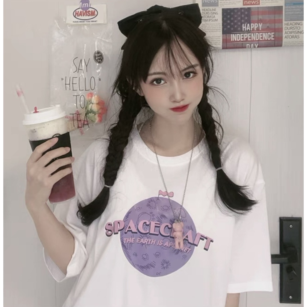 Áo thun tay lỡ form rộng SpaceCraft NEKOSG, áo phông form rộng Unisex ATL273