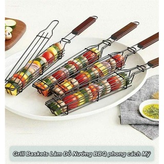 Grill Baskets Làm Đồ Nướng BBQ phong cách kiểu Mỹ ( Bộ 4 cái ) - Home and Garden