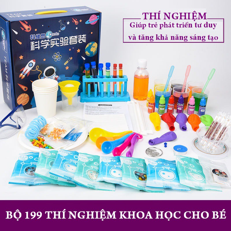 Bộ thực hành thí nghiệm 180 thí nghiệm cho bé tập làm khoa học  - Đồ chơi giáo dục