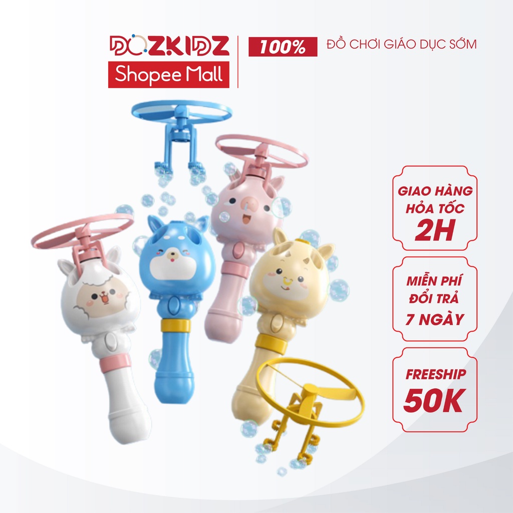 Đồ chơi bắn bong bóng gắn  chong chóng bay lên cho trẻ từ 3 tuổi - DOZKIDZ