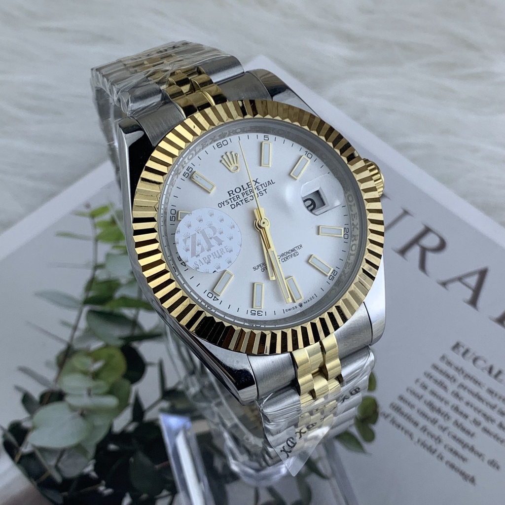 Đồng hồ Nam Rolex máy nhật vỏ vàng số gạch dòng cơ Automatic size 38mm-41mm có dạ quang
