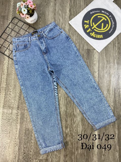 QUẦN BAGGY JEANS QUẦN BÒ SIZE LỚN RÁCH GỐI 30 ĐẾN 32 Ms 049