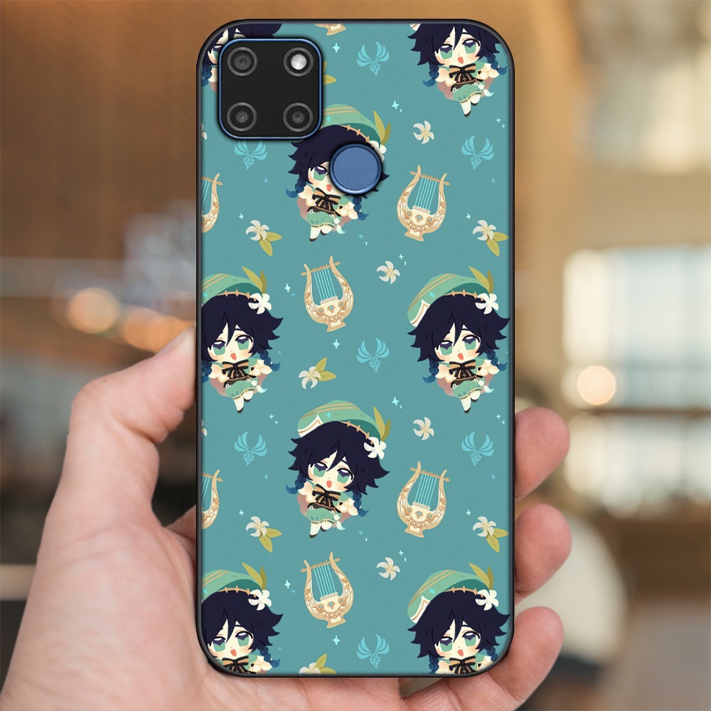 Ốp lưng Realme C12, C21Y viền đen in hình Venti Genshin Impact