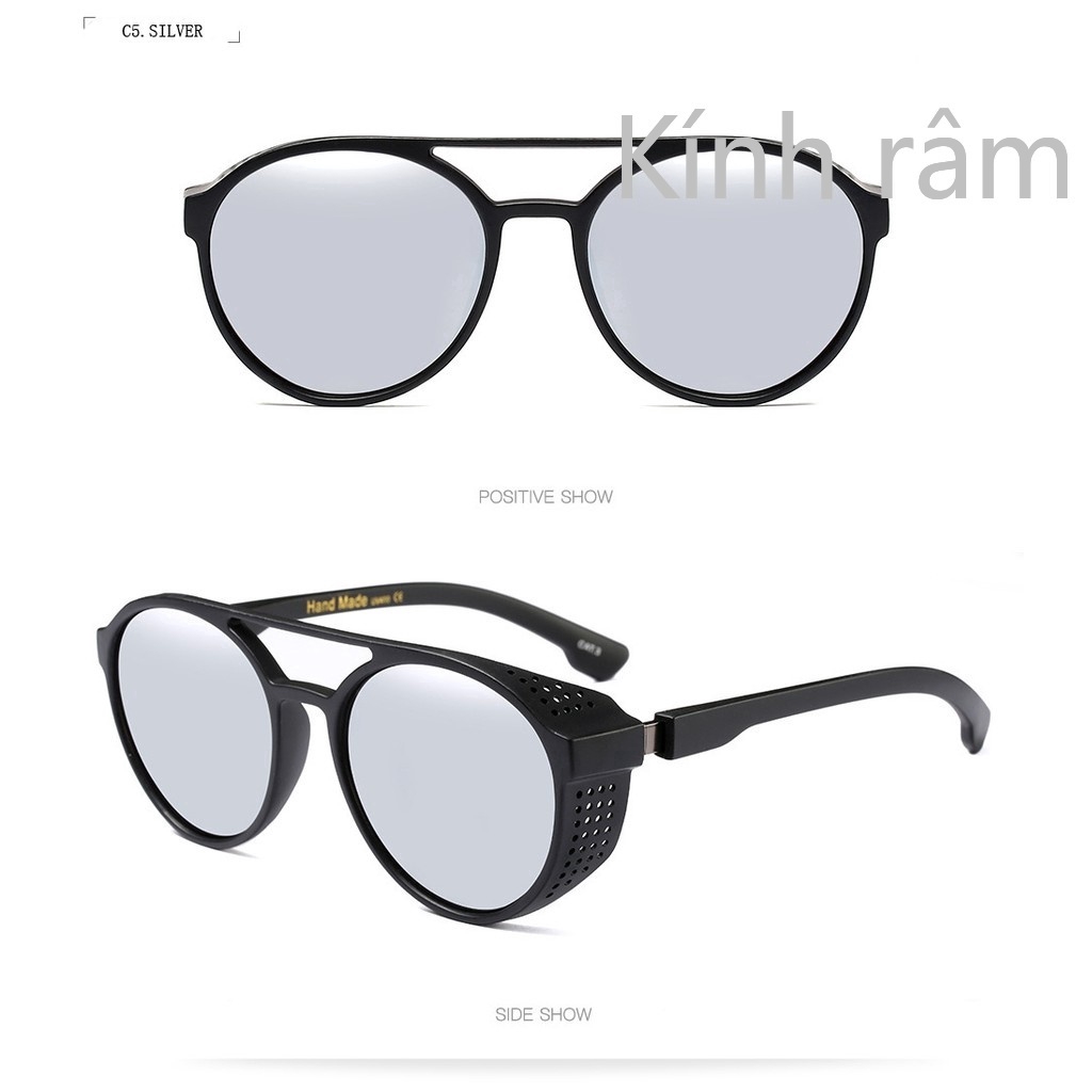 Kính mát tròn gọng kim loại phong cách vintage