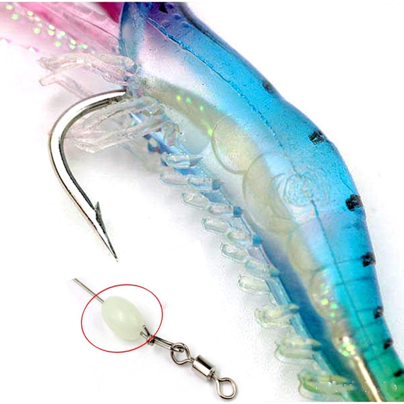 1 Mồi Câu Cá Giả Hình Tôm Bằng Silicone Mềm Phát Sáng