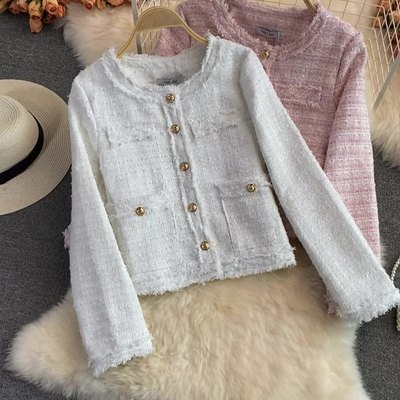 [Hàng order có video] Áo khoác nữ tweed, áo dạ thu đông A867