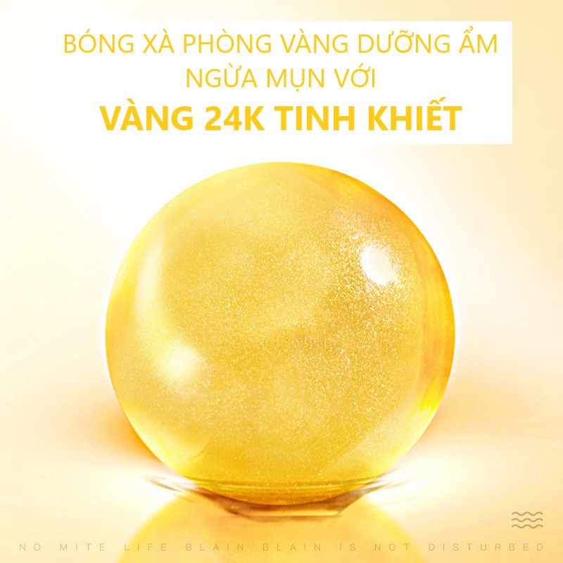 Bóng Xà Phòng Rửa Mặt BOTEX Vàng Nano 24K Làm Sạch, Dưỡng Ẩm Kèm Túi Lưới 110g (BT26)