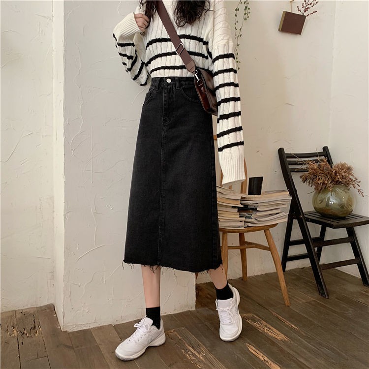 chân váy jean Lưng Cao Phong Cách Retro Cho Nữ | BigBuy360 - bigbuy360.vn