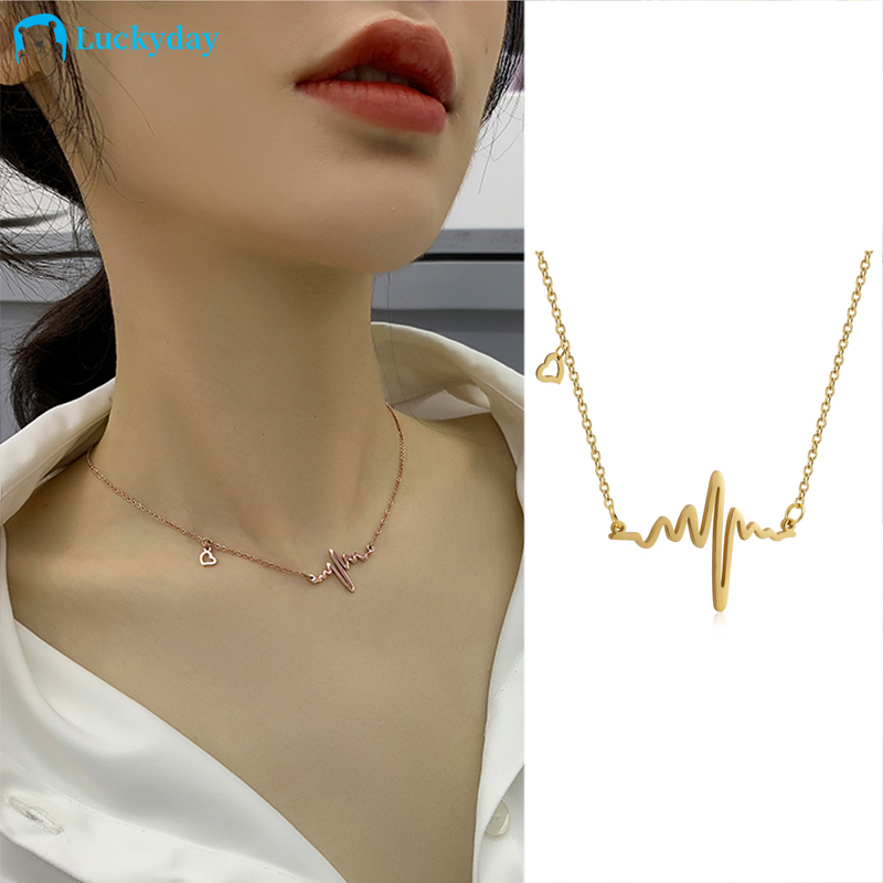 Vòng cổ hợp kim mặt hình nhịp tim xinh xắn cho nữ
