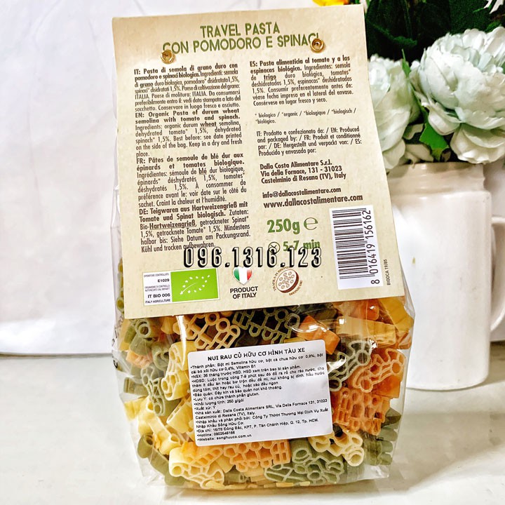 Nui hình tàu xe hữu cơ Dalla Costa 250g