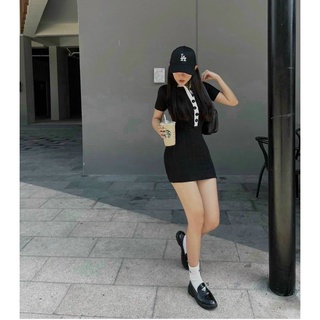 [N.T BIGSIZE] Đầm polo phối trắng