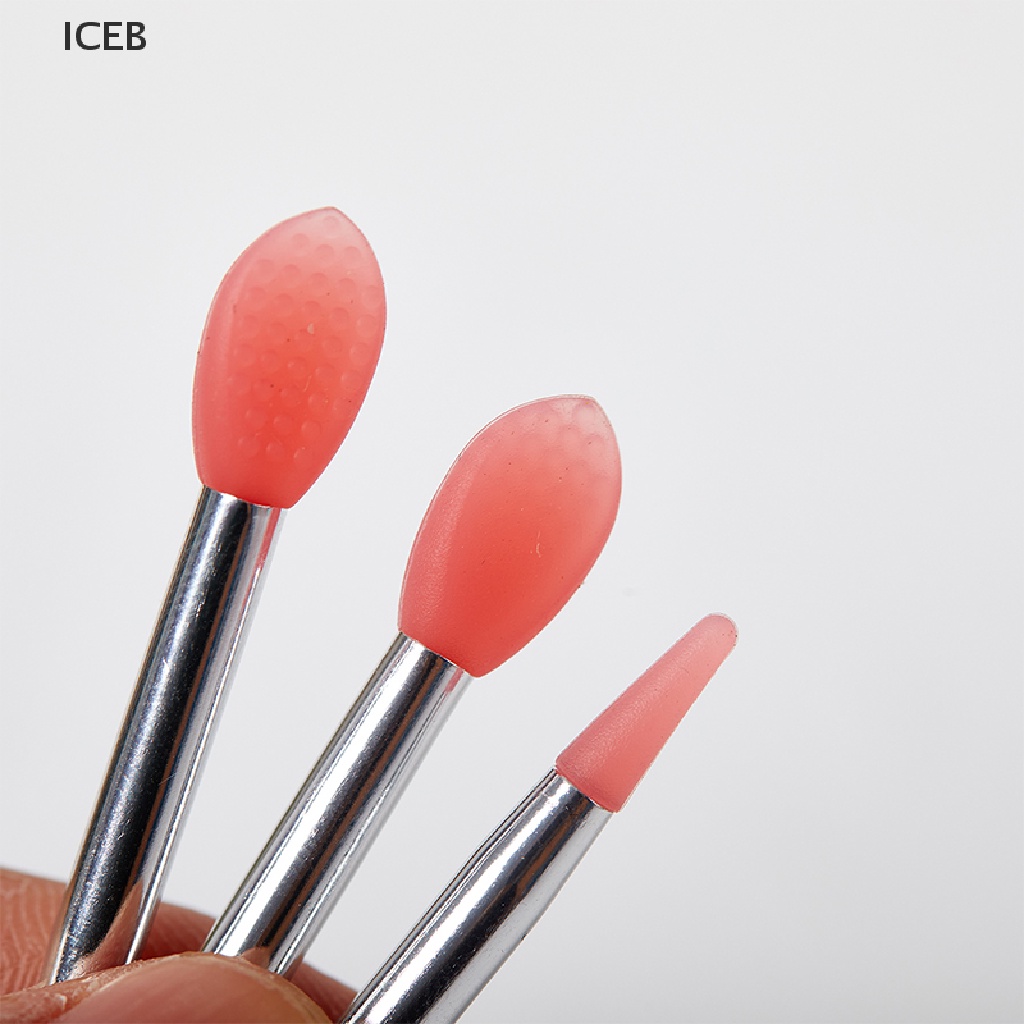 Ic Bộ 3 Cọ Son Dưỡng Môi Bằng Silicone Với Cốc Hút Bụi Trang Điểm my