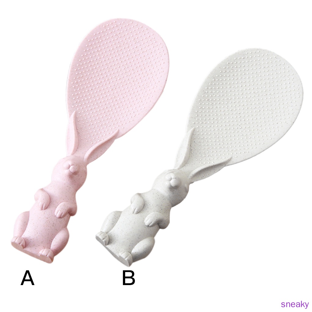 Muỗng Xới Cơm Bằng Nhựa Chống Dính Hình Động Vật Màu Hồng