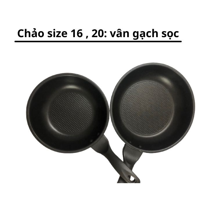 Chảo Chống Dính 3 Đáy Inox 430 Fivestar Bếp Từ ( 16cm/20cm/22cm/24cm/26cm/28cm ) Dùng Cho Mọi Loại Bếp