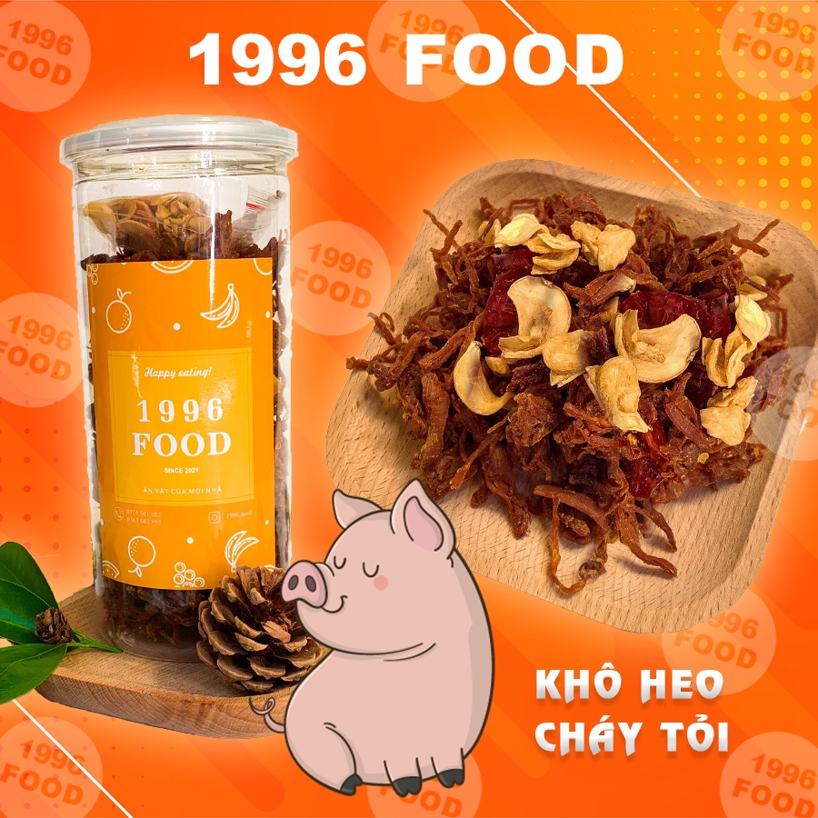 Khô heo cháy tỏi 300g 1996 Food đồ ăn vặt Hà Nội vừa ngon vừa rẻ