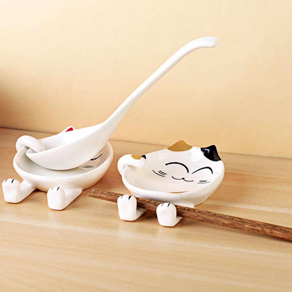 Giá Đỡ Muỗng Bằng Sứ Họa Tiết Hoạt Hình Tiện Dụng Cho Nhà Bếp