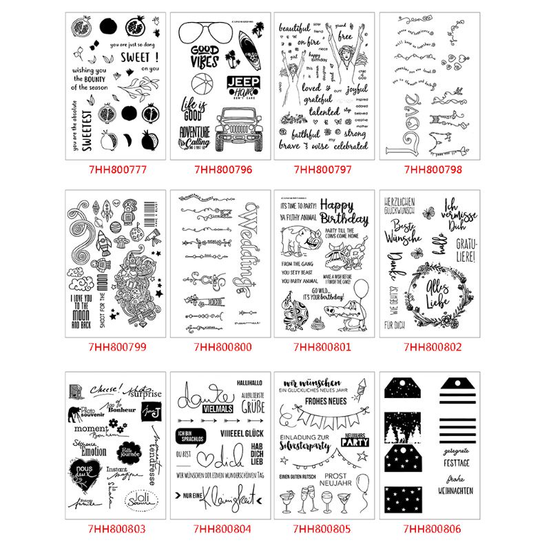 Con Dấu Silicone Trong Suốt Họa Tiết Ngôi Sao Giáng Sinh Trang Trí Scrapbook