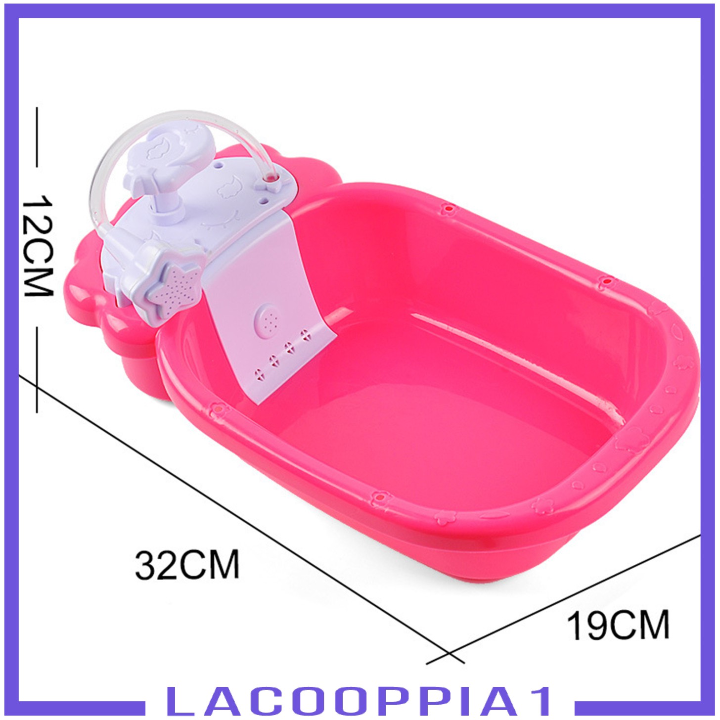 [LACOOPPIA1] Doll Bath Play Tub with Shower Pretend Play Infant Baby Kids Doll Toy Bathtub