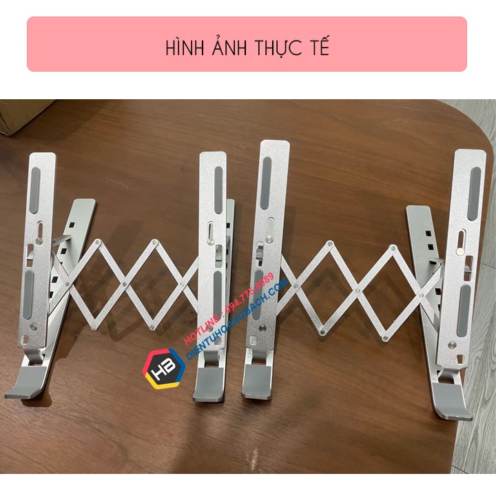 Giá đỡ laptop stand nhôm hỗ trợ tản nhiệt - Có thể gấp gọn chỉnh độ cao - Để laptop ipad macbook surface N3 / LS739