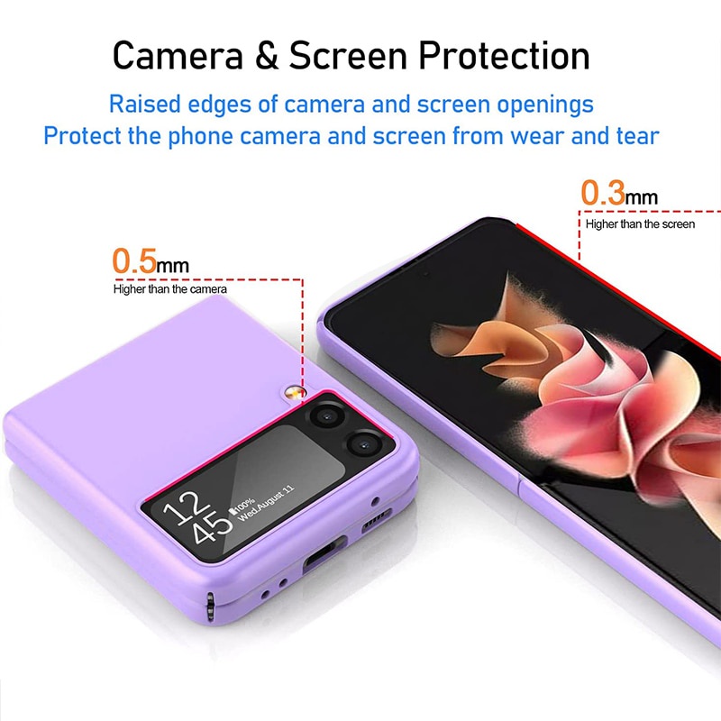 Ốp điện thoại cứng nhám siêu mỏng có thể gập lại cho Samsung Galaxy Z Flip 3