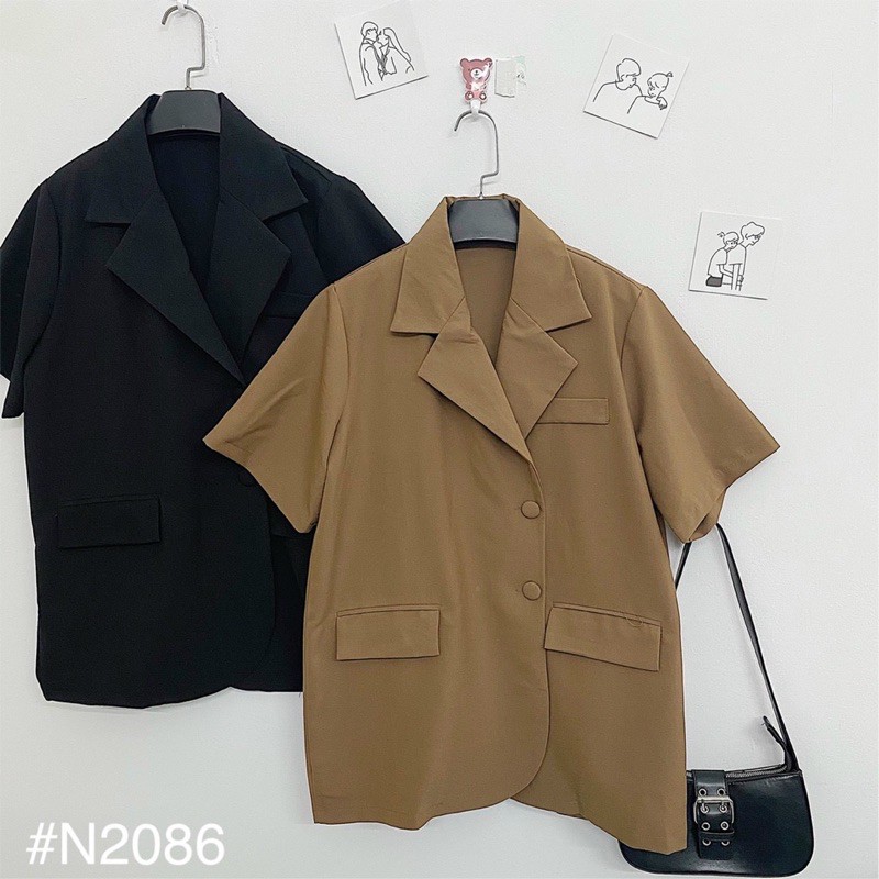 Áo Khoác nữ ULLAZANG BLAZER tay ngắn trẻ trung chất vải mịn dày dặn- Vest Nữ Khoác Ngoài 4 Cúc Mặc Đi Chơi | BigBuy360 - bigbuy360.vn