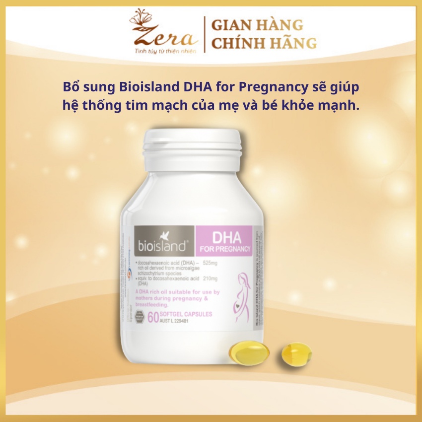 Bioisland DHA for Pregnancy – DHA cho bà bầu (Mẫu mới – 60 viên)