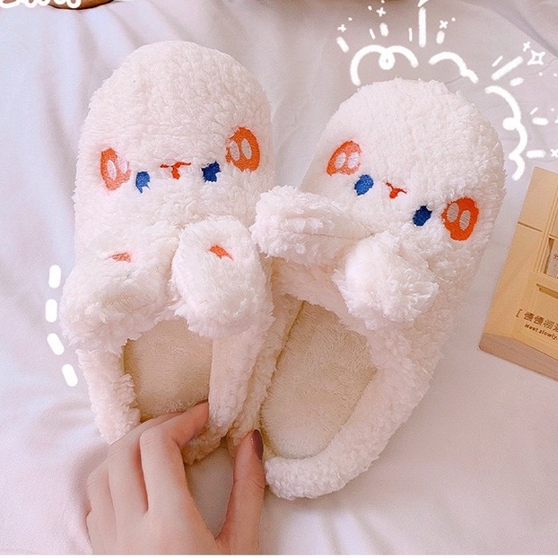 Dép Bông Gấu Xinh Xắn đi trong nhà, đi chơi ấm áp dễ thương A129 CUTE ACCESSORIES TOP 1