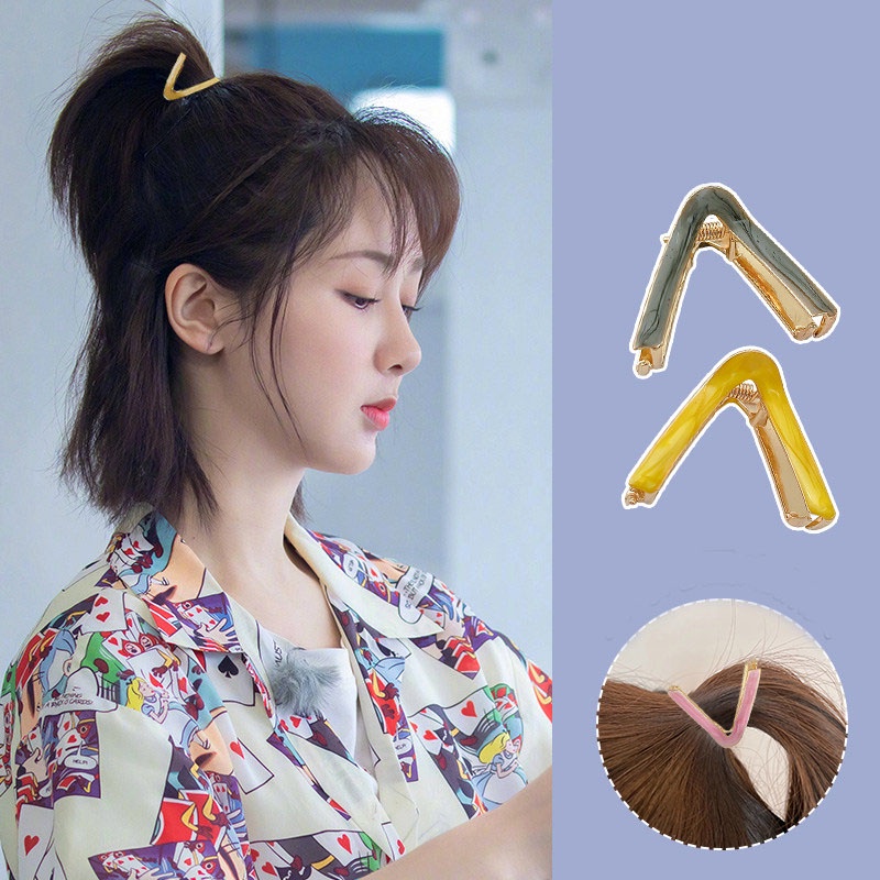 Kẹp tóc hình chữ V phong cách Hàn Quốc trẻ trung cho nữ