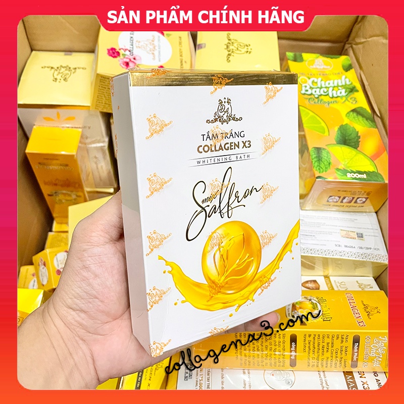 Tắm Trắng Collagen X3 chính hãng Mỹ Phẩm Đông Anh - Tắm Trắng Mix Saffron Colagen X3