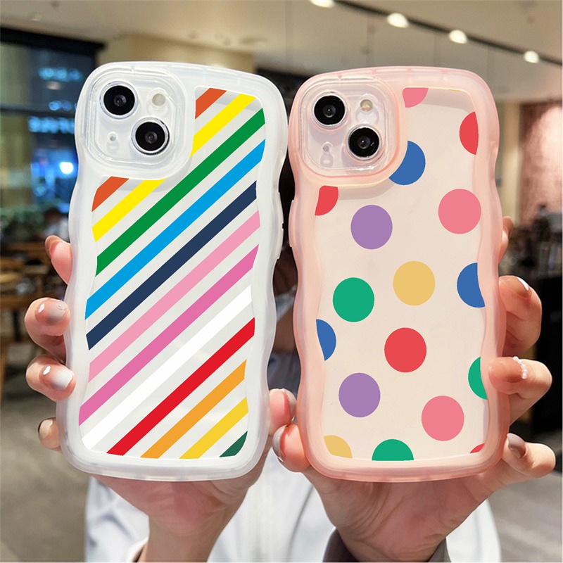 Suntaiho Ốp lưng iphone  Ốp điện thoại  trong suốt chống sốc họa tiết chấm bi thích hợp cho iPhone 11 12 13 Pro XS XR iPhone 7 8 Plus
