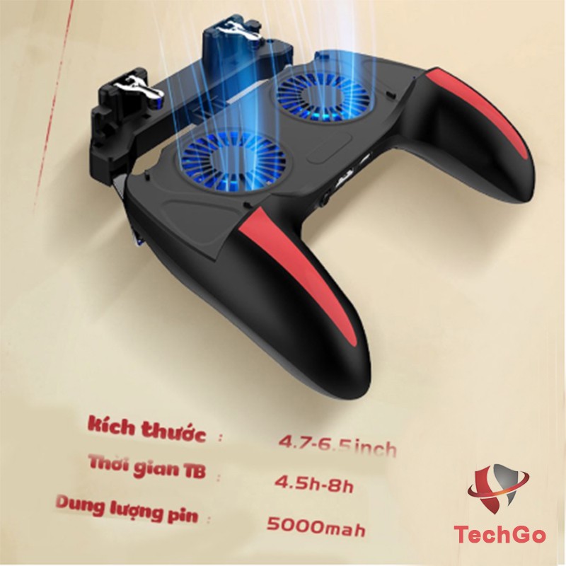 [Mã SKAMCLU9 giảm 10% đơn 100K] Tay cầm chơi game PUBG/FF/ROS Double Fan tích hợp sạc dự phòng 5000mAh H10 | BigBuy360 - bigbuy360.vn